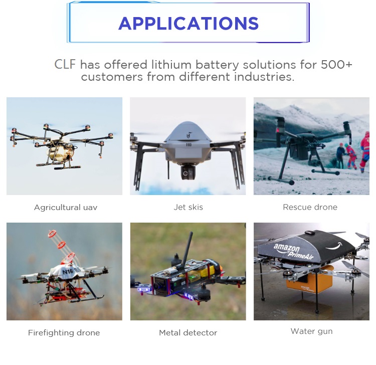 CLF OEM литийная батарея 22000Mah LiFePO4 NCM 22.8V 33V 43.2V 6S 12s Литий-ионные батареи для воздушных детекторов дронов