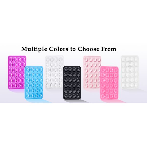 Portable 24 Sucker Double Sided Acrylic Adhesive Silicone Mobile Phone Holder Low Noise Soft Selfie Case Anti-Shock Removable