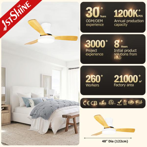 Baixo ruído Ventiladores de tecto de 48 polegadas com luzes e controle remoto