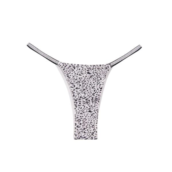 Les lanières de dos de T des femmes brillent la copie G - hausse sexy de léopard de zèbre de courroie de bout droit de Slutty de ficelle basse