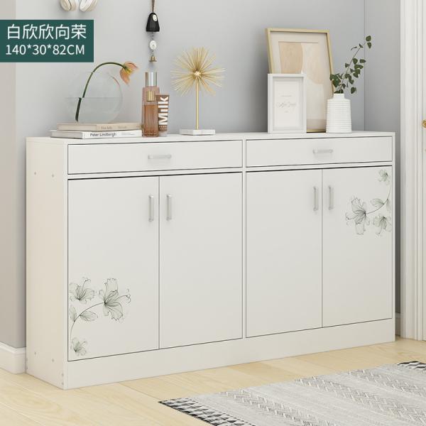 White Waterproof Wood 4 Door Shoe Cabinet for entryway