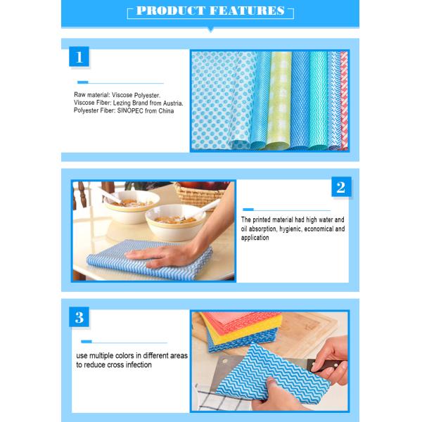 35gsm Spunlace Nonwoven Multipurpose Disposable Cleaning Household Wipes Roll