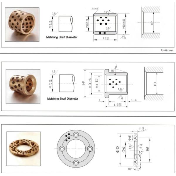 Flange Oilless Sleeve Bushing Graphite Die Bearings