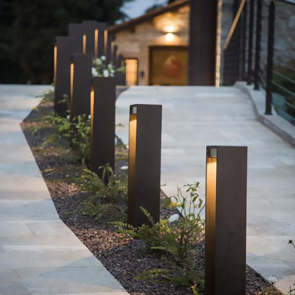 Corten Steel Led Garden Bollard Lights Outdoor Create Inviting Ambiance