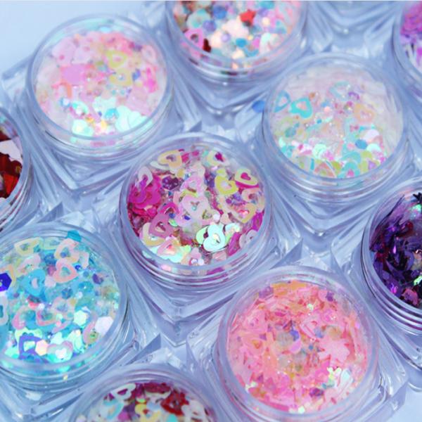 Gel UV Nail Art Glitter Mixes Shape Valentines Nail Glitter Paillettes for Other Holiday Supplies and Tattoo