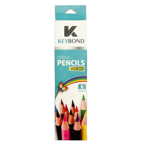 High Quality 7 Inch 6PCS Colored Students Painting Wood Round Shape Color Pencil