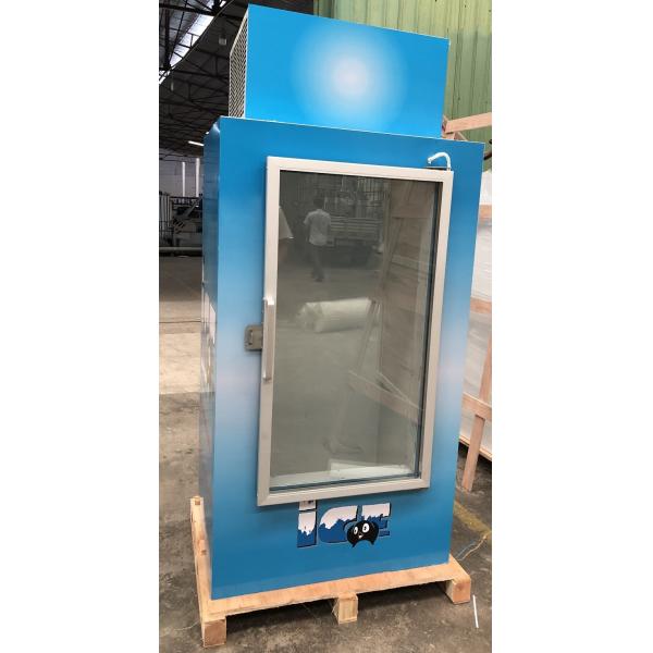 Painted Steel Commercial Ice Freezer With Top Mount Refrigeration System