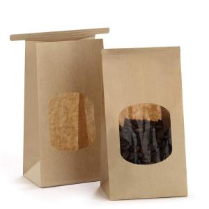 Saco de papel Kraft com janela clara para feijão de café estilo de embalagem de