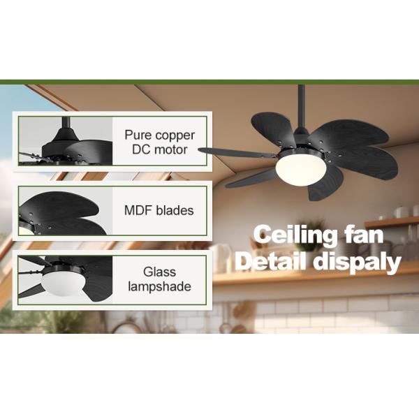 1stshine 6 Blades Ventilador de teto com controle remoto e motor leve DC 2- 1stshine