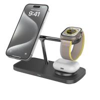 15W Qi 2 tout en une station de recharge sans fil Blanc/Noir ABS Chargeur en alliage de zinc pour Apple Samsung Montres