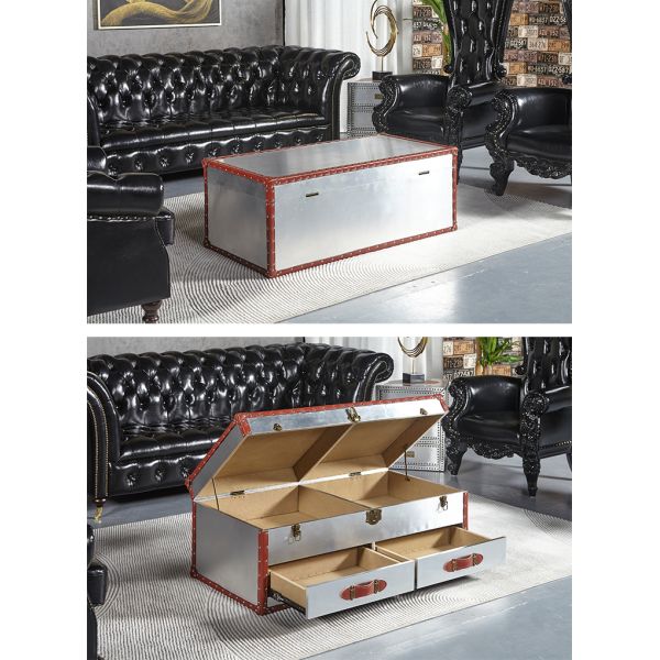 Nidea #307 Vintage Industrial Retro Aviator Vintage Trunk Cabinet  Lounge Pub Club Studio Furniture