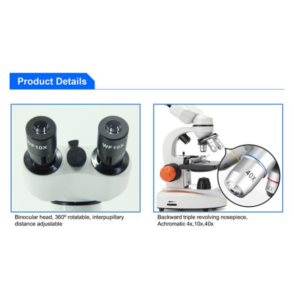 400x Electron Optical Led Binocular Biological Microscope