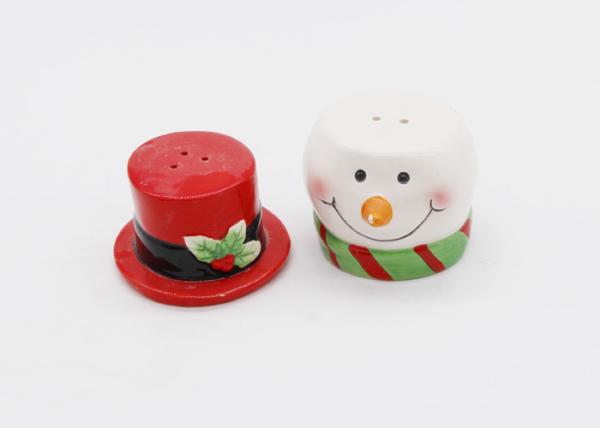 Ceramic Hand Painted Christmas Salt And Pepper Sets For Holiday Kitchen Decoration