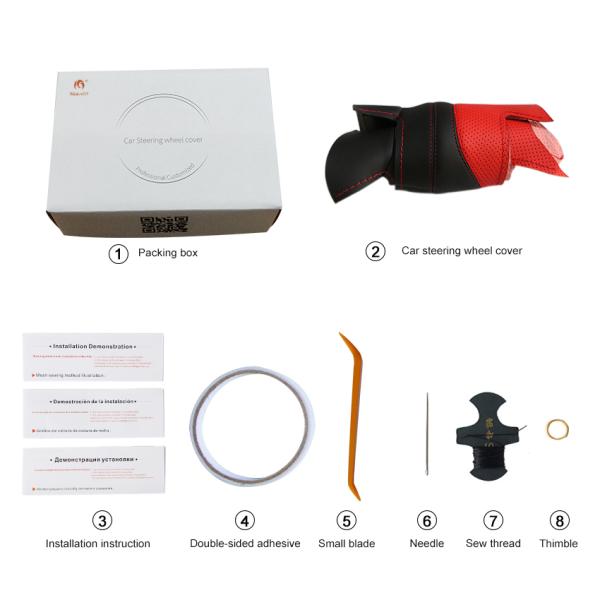 Custom Best Price Black Leather Hand Sewing Steering Wheel Cover For Renault Clio 3 2005 2006 2007 2008 2009 2010 2011 2012