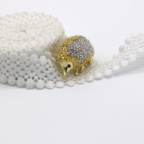Alloy Material Gold Hedgehog Brooch For Clothing 3.5cm Size