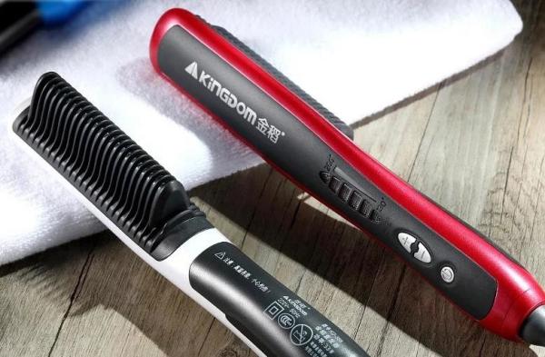 333 * 105 * 63 Mm Hair Dryer Brush Straightener , 33w Portable Ionic Hair Brush
