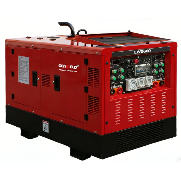 GENWELD LWD600A Diesel Welder Generator with Dual Welding Mode 80L Fuel Tank and Multi-Process Capability for MMA TIG Gouging and Cellulose Welding