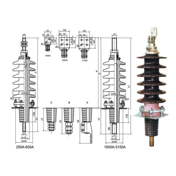 На открытом воздухе большой ток изолятора втулок трансформатора 40KV
