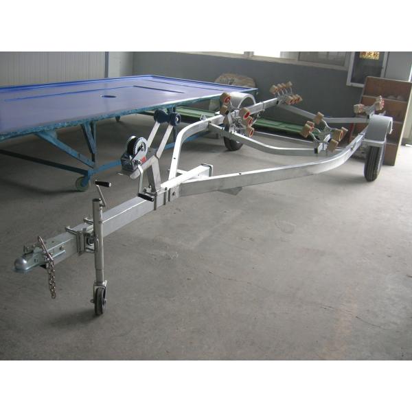 Safe Galvanized Steel Boat Trailer 430cm Bass Boat Trailers With Hand Winch / Jack