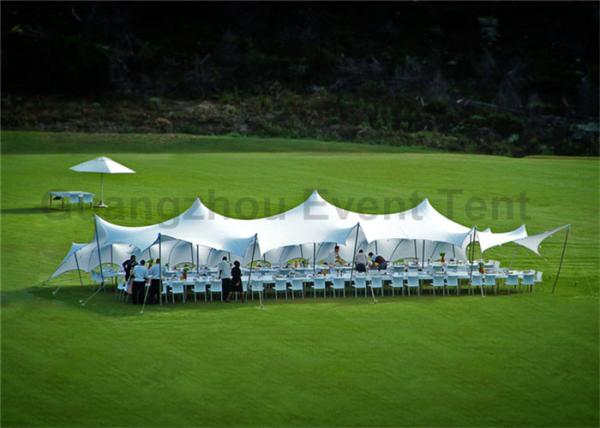 Custom Freeform Stretch Tent With Aluminum Frame Toughened Glass Door