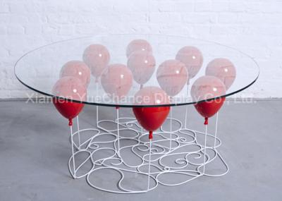 Home Decoration Fiberglass Furniture Red Color Fiberglass Balloon Standing Table