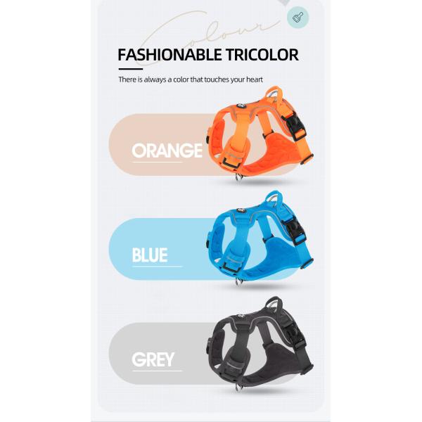 Pet Massage Oxford Cloth Chest Harness Reflective Adjustable Vest Style For Small Medium And Large Dogs