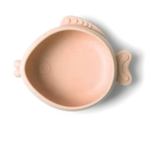 Food Grade Baby Silicone Tableware Creative Fish Shaped Suction Cup Bowl