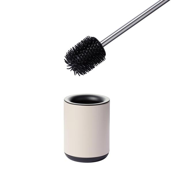 Stainless Steel Anti Finger Print Toilet Brush for Household TPR Bathroom Cleaning