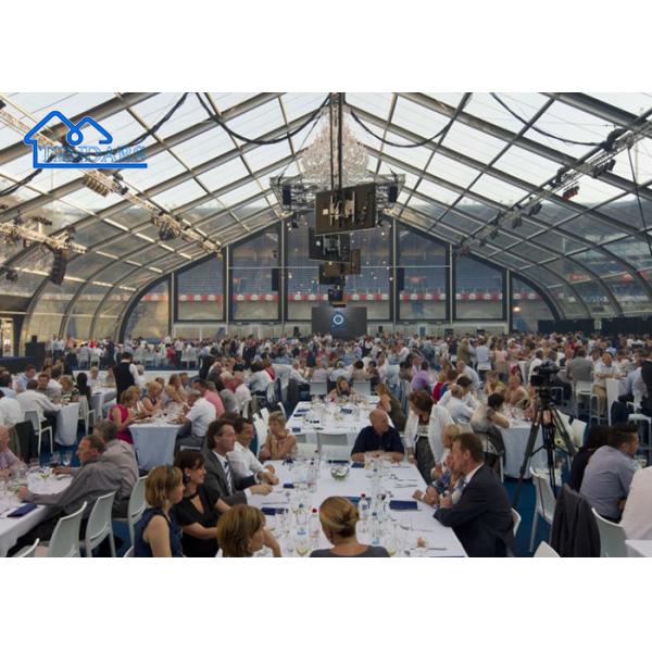 Luxury Clear Aluminum Pvc Party Clear Span Frame Curved Roof Tent For Wedding