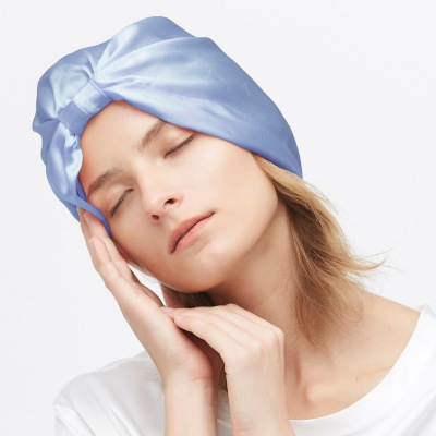 Long Jumbo 100 Mulberry Silk Bonnet 43cm Size For Women Sleep