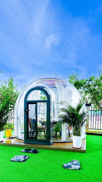 Outdoor Luxury Transparent PC Material Bubble Tent Waterproof  Impact and Fire Residence for Resort Hotels and Campsites