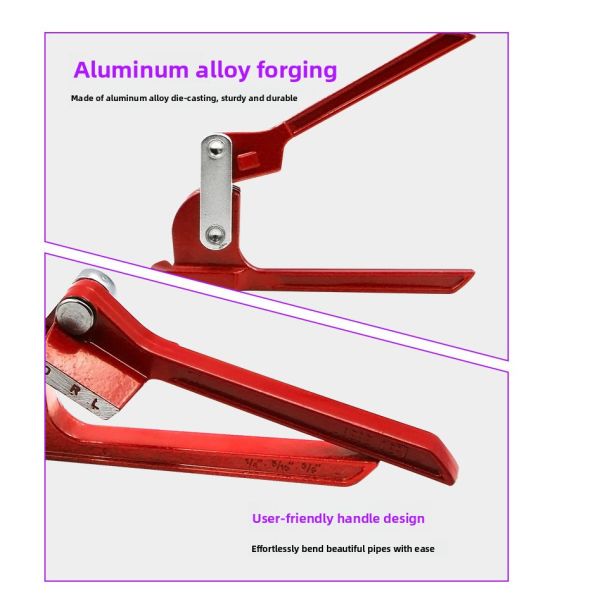 3 in 1 Manual Tube Bender for 6mm 8mm 10mm Copper Tubing, Metric & Imperial Three Groove Pipe Bending Tool