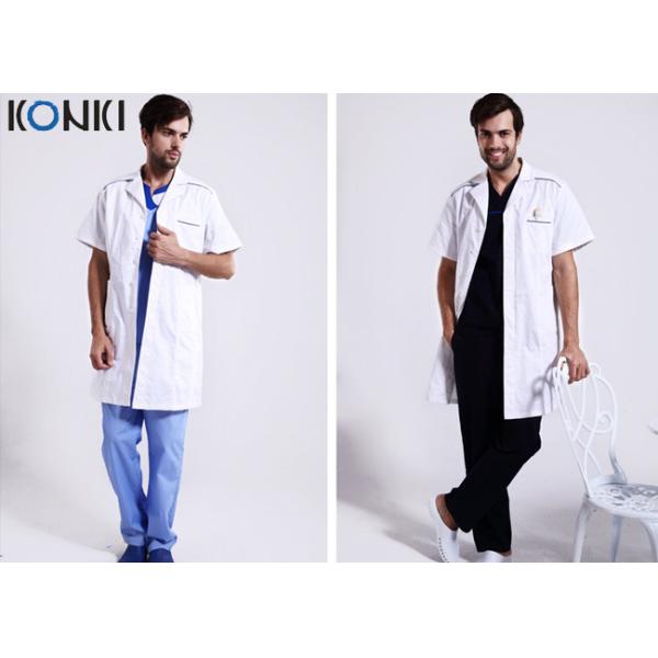 Custom Medical Scrubs Uniforms , White Doctor Lab Coat For Man / Women
