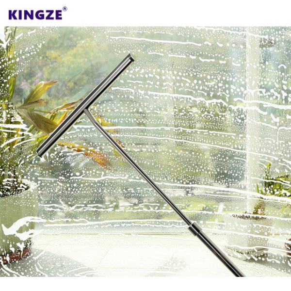 Extension Long Handle Stainless Steel Glass Squeegee with Ajustable Knob
