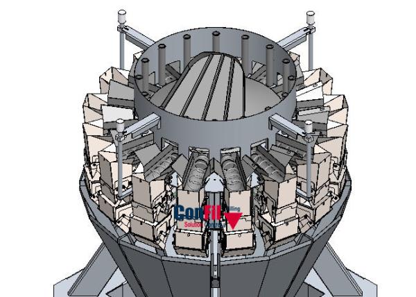 野菜レタスの葉のShapサラダ詰物の計重機のためのMultiheadの重量を量る機械Multiheadの計重機