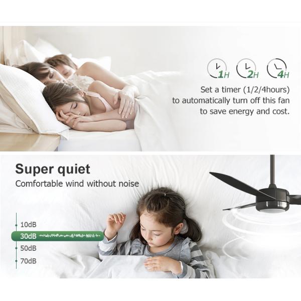 Умный контроль светодиодный потолочный вентилятор для небольших помещений в домашнем офисе 48 дюймов яркий свет