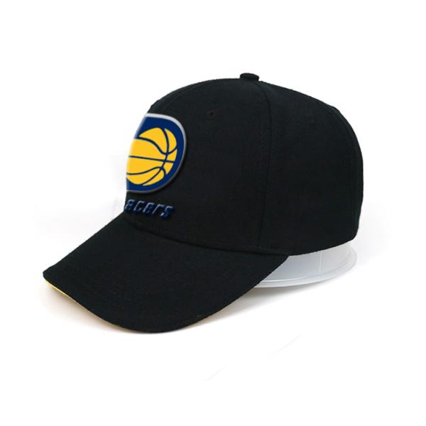 Black Metal Buckle Rubber Patch 52cm 5 Panel Baseball Hat