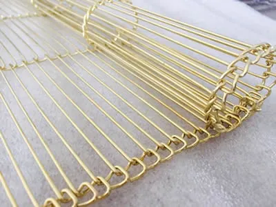 Outdoor Gold Brass Metal Spiral Stainless Steel Building Elevator Decorative Woven Wire Mesh Sheet Panel Curtain