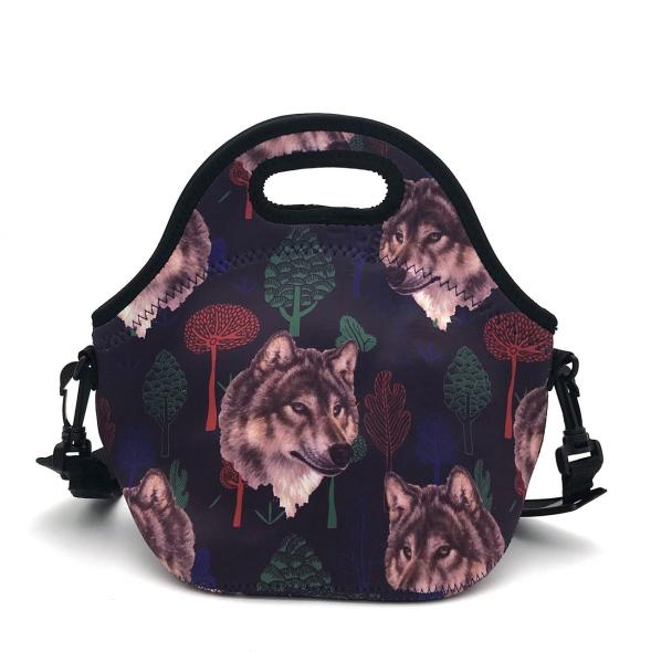 Neoprene Lunch Bag Food Carrier Science Meal Science Purse Shoulder Crossover Unisex Men Women  Child Adjustable Strap