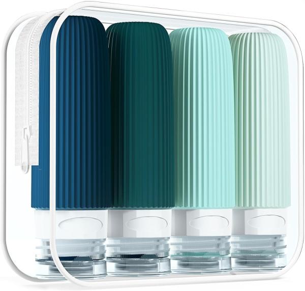 Malachite Toiletries Silicone Travel Bottle Set Leak Proof 90ml