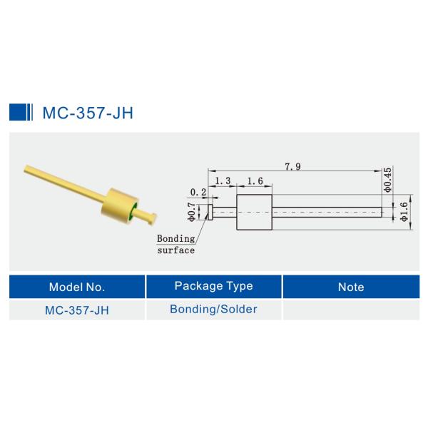Nail Head Hermetic Glass To Metal Seal Connectors DC Feedthroughs MC-357