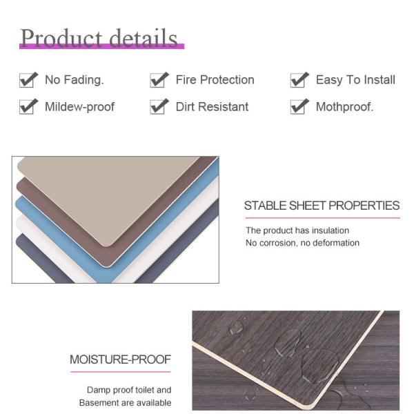 Кожа внутреннего художественного оформления администрации чувствует ширину 1.22m панелей стены PVC