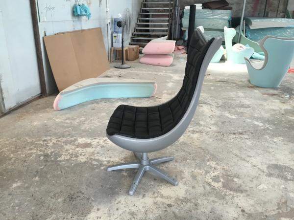Black Animal Fiberglass Arm Chair / Living Room Mermaid Tail Chairs