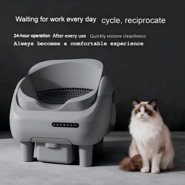 Best Smart Automatic Plastic Litter Box PETJC Large Capacity Self-Cleaning Eco-Friendly Odor Control Easy Clean Comfortable Cat