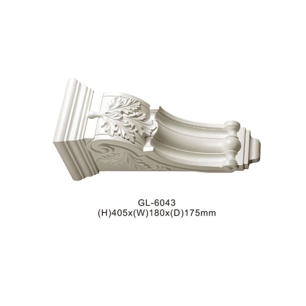 GL-6019 Decorative Pu Patterns Fireplaces Pillars Plastic Wall Decoration Gypsum Moulding Window Molding Corbel