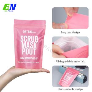 Home Compostable Kraft Paper Stand Up Pouch With PLA Zipper For Daily Food