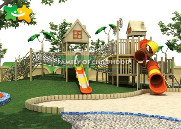 MultiFunctional  Wooden Toddler Slide High Safety Play Area Colorful Plastic Material