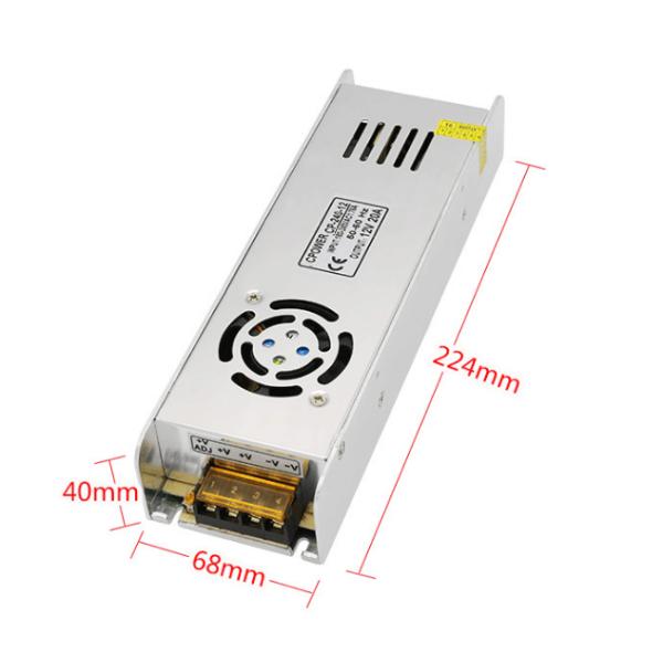 Silver 250W LED Strip Power Supply 12V 20A 24V 10A Slim Thin DC Switch Power 110V/220V