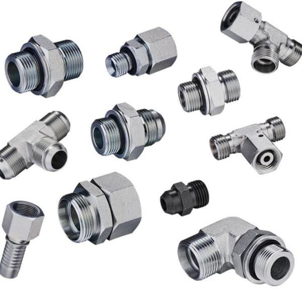 Medium Carbon Steel Hydraulic Hose Straight Adapter Fittings Benefit DIN Standard