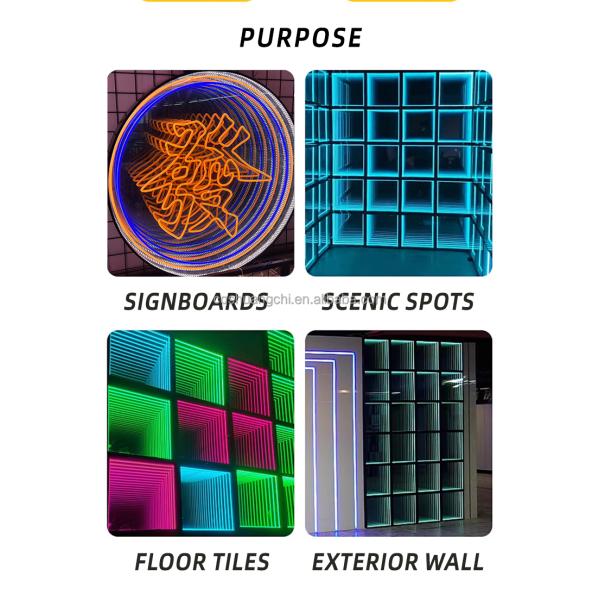 Внутренний декор LED зеркало персонализированное свечение для индивидуальных дизайнов неограниченное зеркало